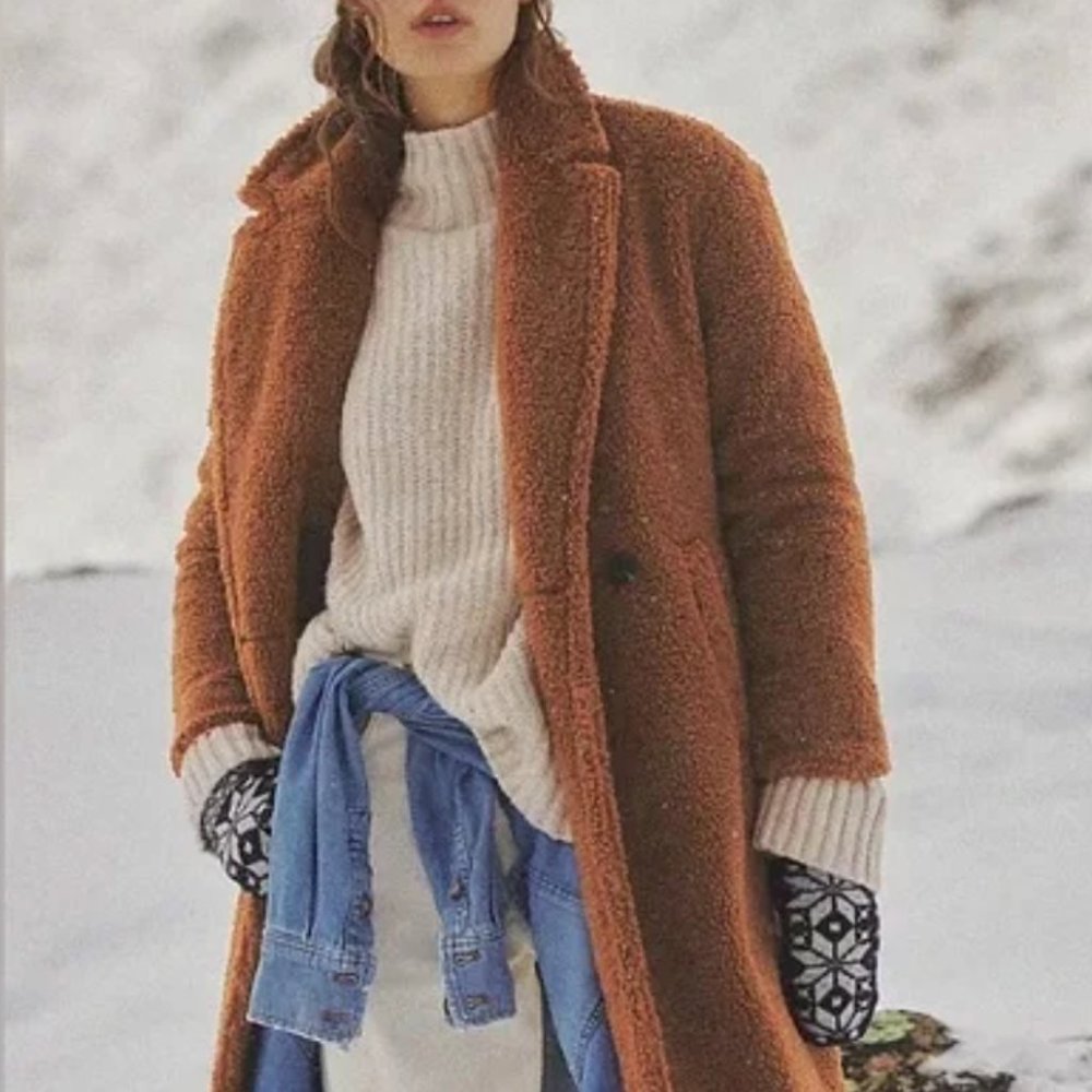 Maeve Anthropolgie Silas Sherpa Coat NWT